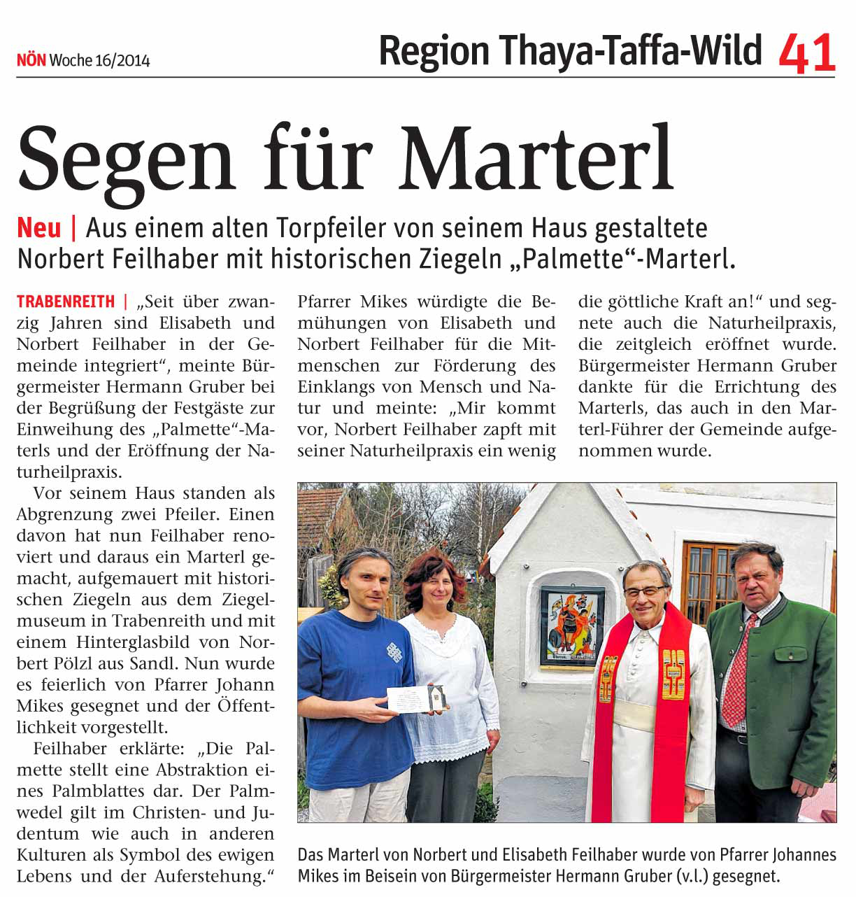 Segen für Marterl - Artikel