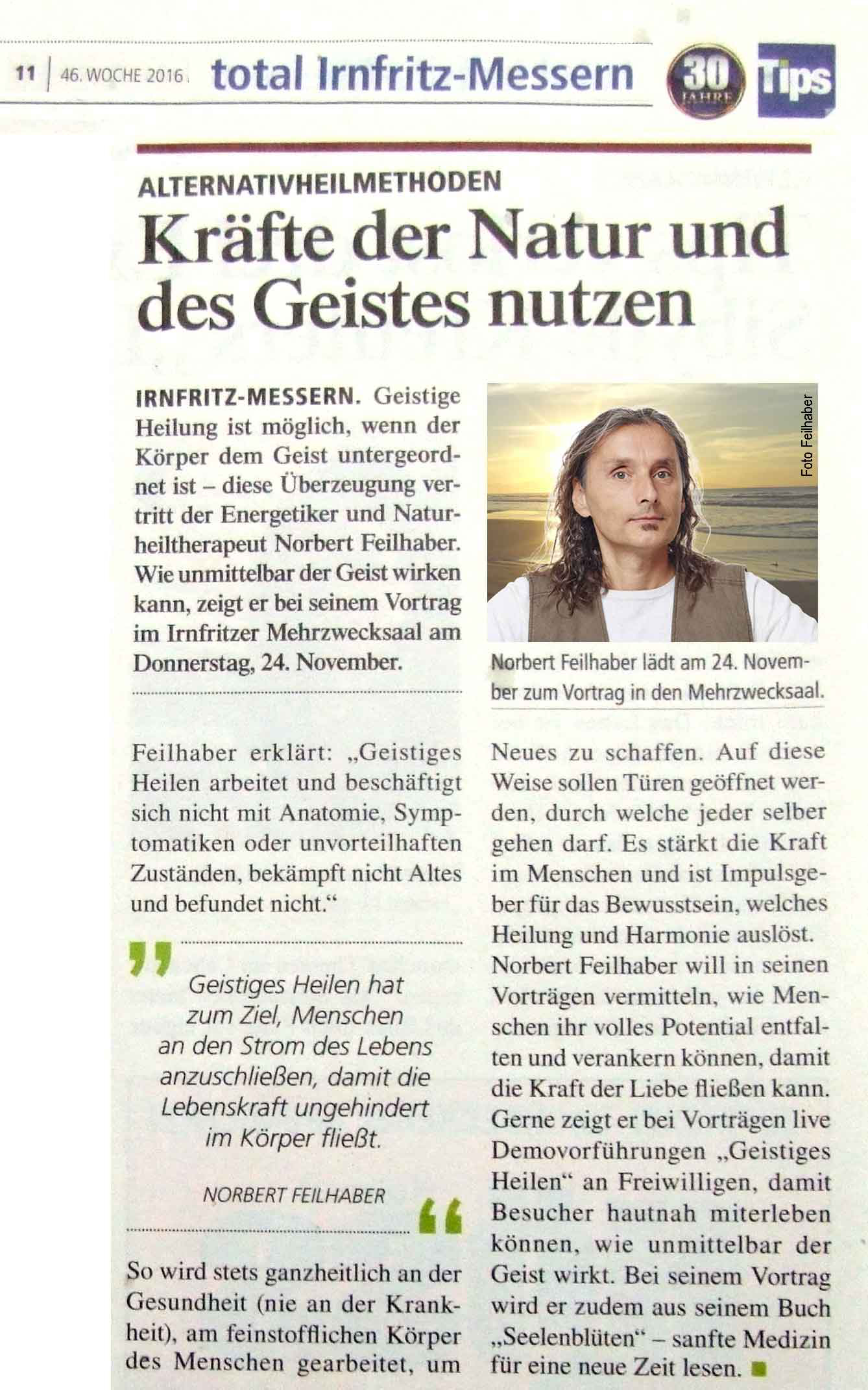Kräfte der Natur und des Geistes nutzen - Artikel