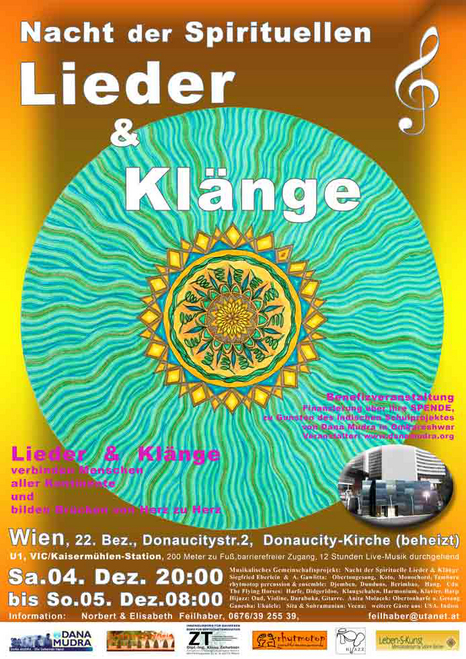 Nacht der spirituellen Lieder und Klänge Plakat